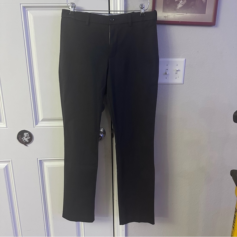 Savane Mens Black Flat Front Chino Pants‎ 30x30 Cotton Stretch SU34500